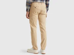 Stretch cotton cargo trousers