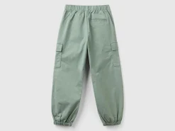 Stretch cotton cargo trousers