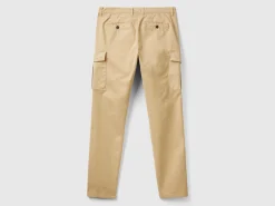 Stretch cotton cargo trousers