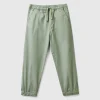 Stretch cotton joggers with drawstring