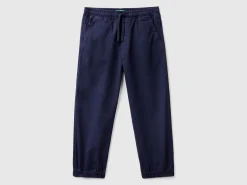 Stretch cotton joggers with drawstring