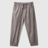 Stretch cotton joggers with drawstring