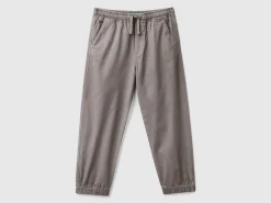 Stretch cotton joggers with drawstring
