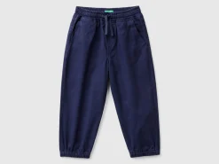 Stretch cotton joggers with drawstring