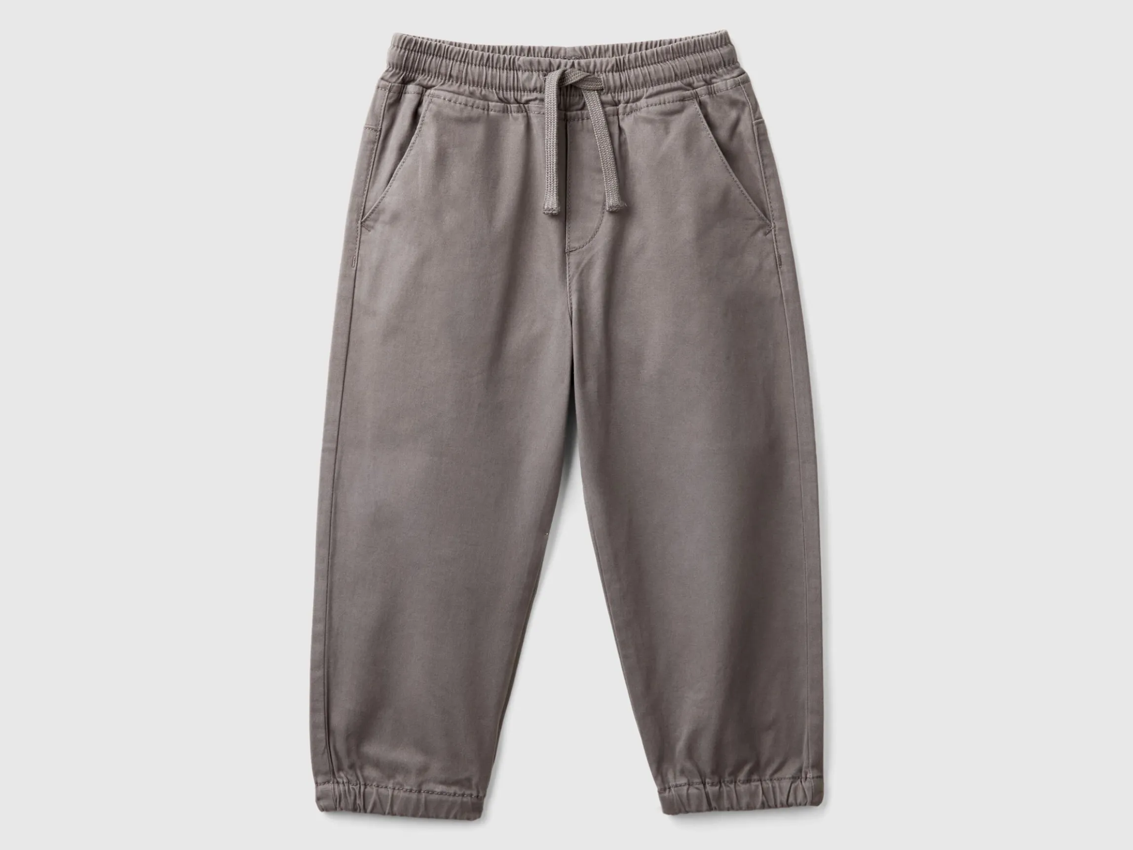 Stretch cotton joggers with drawstring