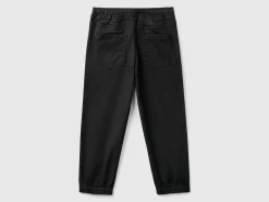 Stretch cotton joggers with drawstring