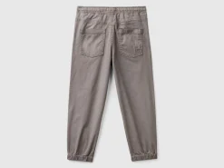 Stretch cotton joggers with drawstring