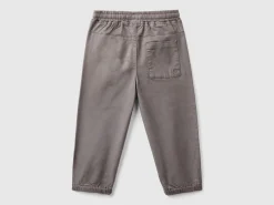 Stretch cotton joggers with drawstring