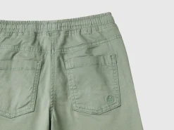 Stretch cotton joggers with drawstring