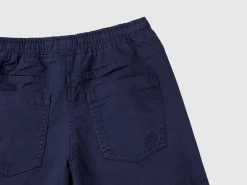 Stretch cotton joggers with drawstring
