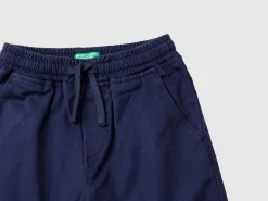 Stretch cotton joggers with drawstring