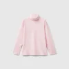 Stretch t-shirt with high neck