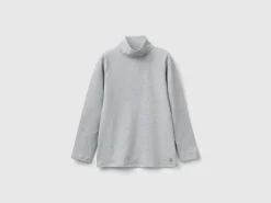 Stretch t-shirt with high neck