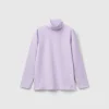 Stretch t-shirt with high neck