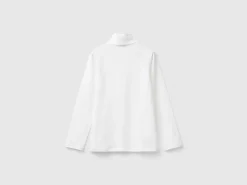 Stretch t-shirt with high neck