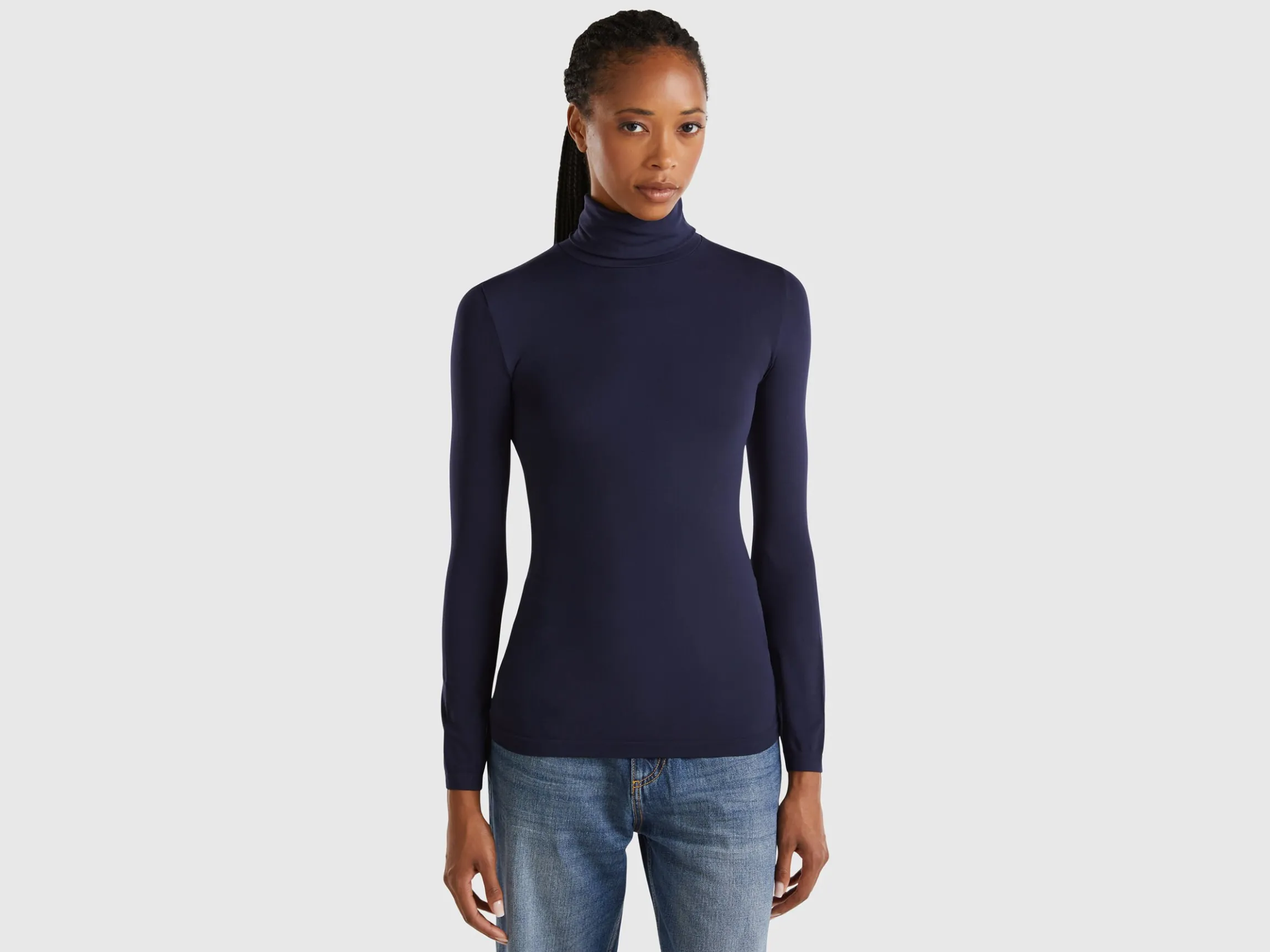 Stretch turtleneck sweater