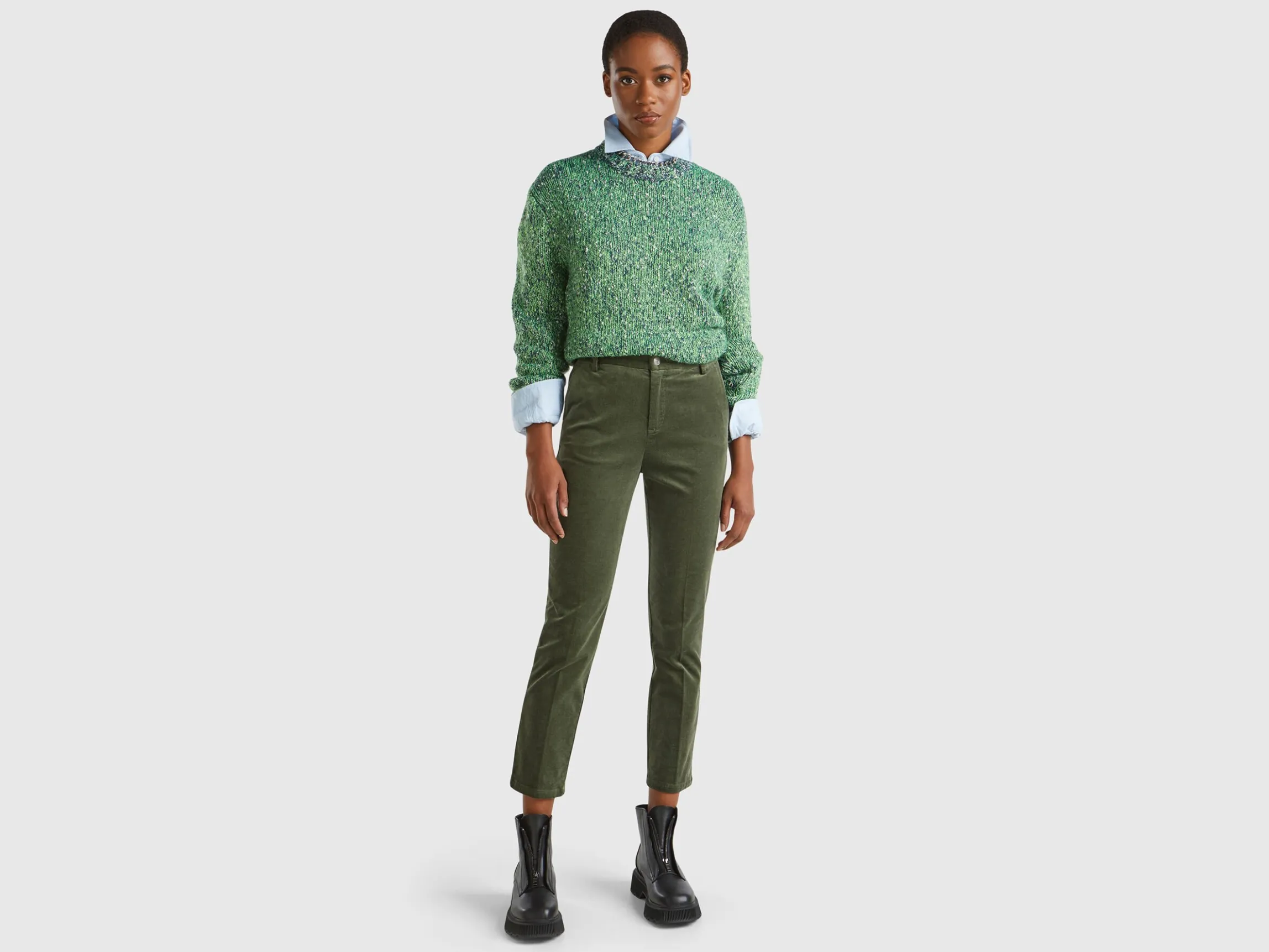 Stretch velvet chinos