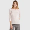 Striped 3/4 sleeve t-shirt in pure cotton