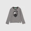 Striped black and white Wednesday Addams t-shirt