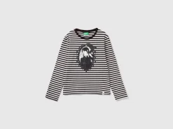 Striped black and white Wednesday Addams t-shirt
