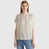 Striped blouse in pure viscose