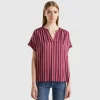 Striped blouse in pure viscose