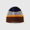 Striped cap in pure Shetland wool