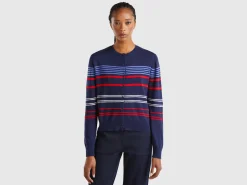 Striped cardigan in pure cotton