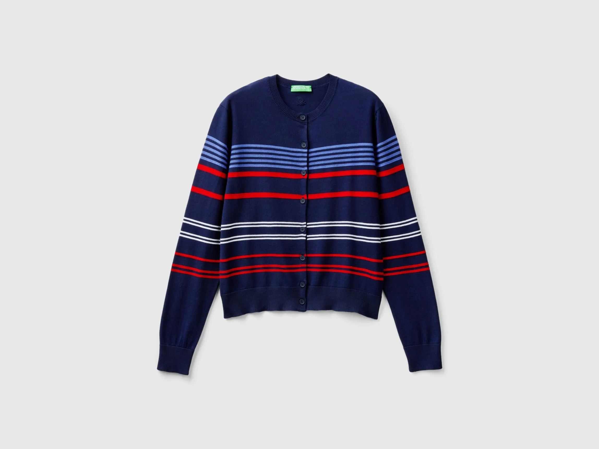 Striped cardigan in pure cotton