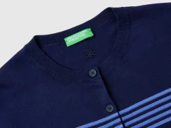 Striped cardigan in pure cotton