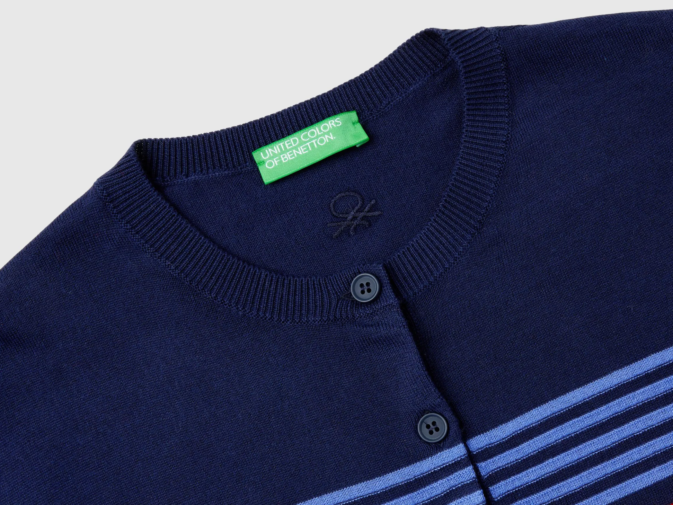 Striped cardigan in pure cotton