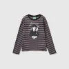 Striped gray and black Wednesday Addams t-shirt