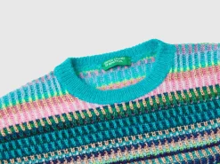 Striped jacquard sweater