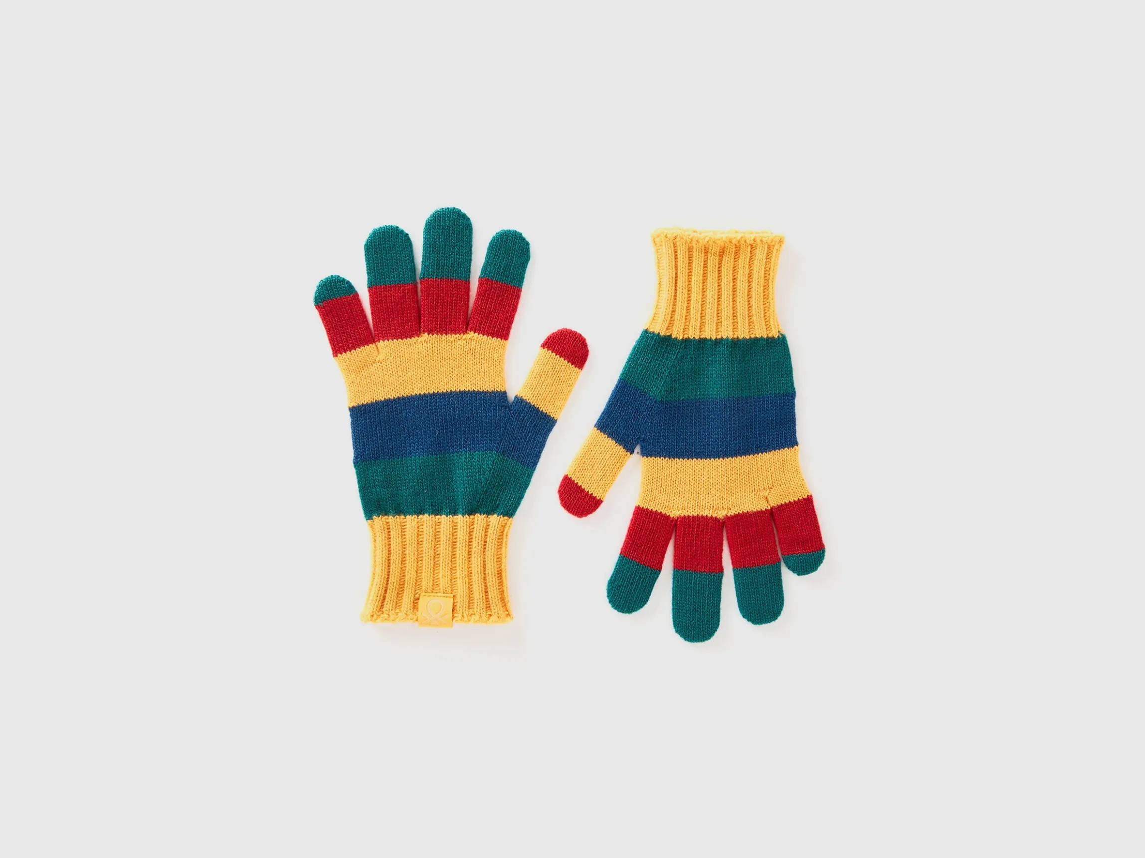Striped knit gloves