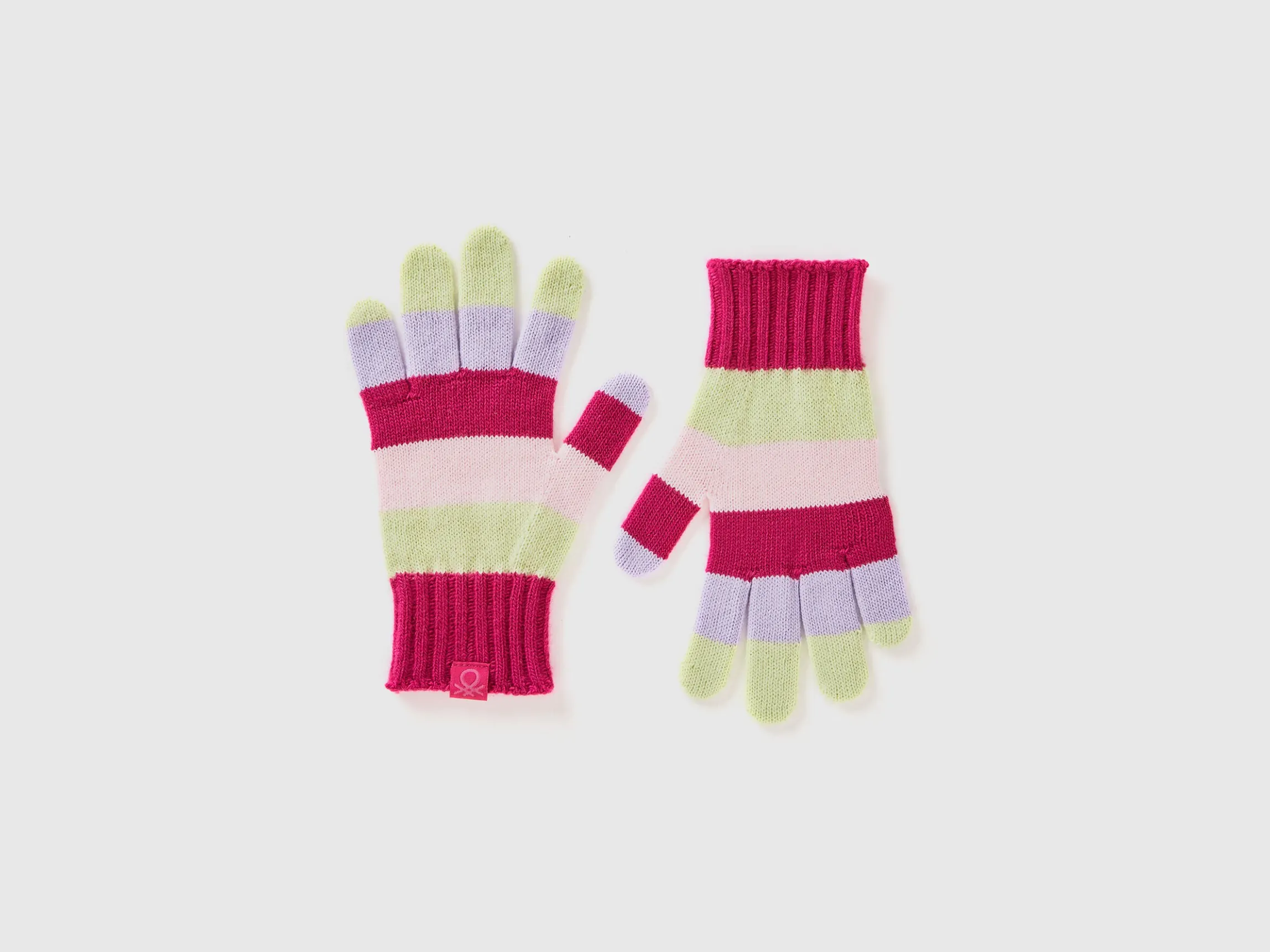 Striped knit gloves