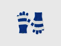 Striped knit gloves