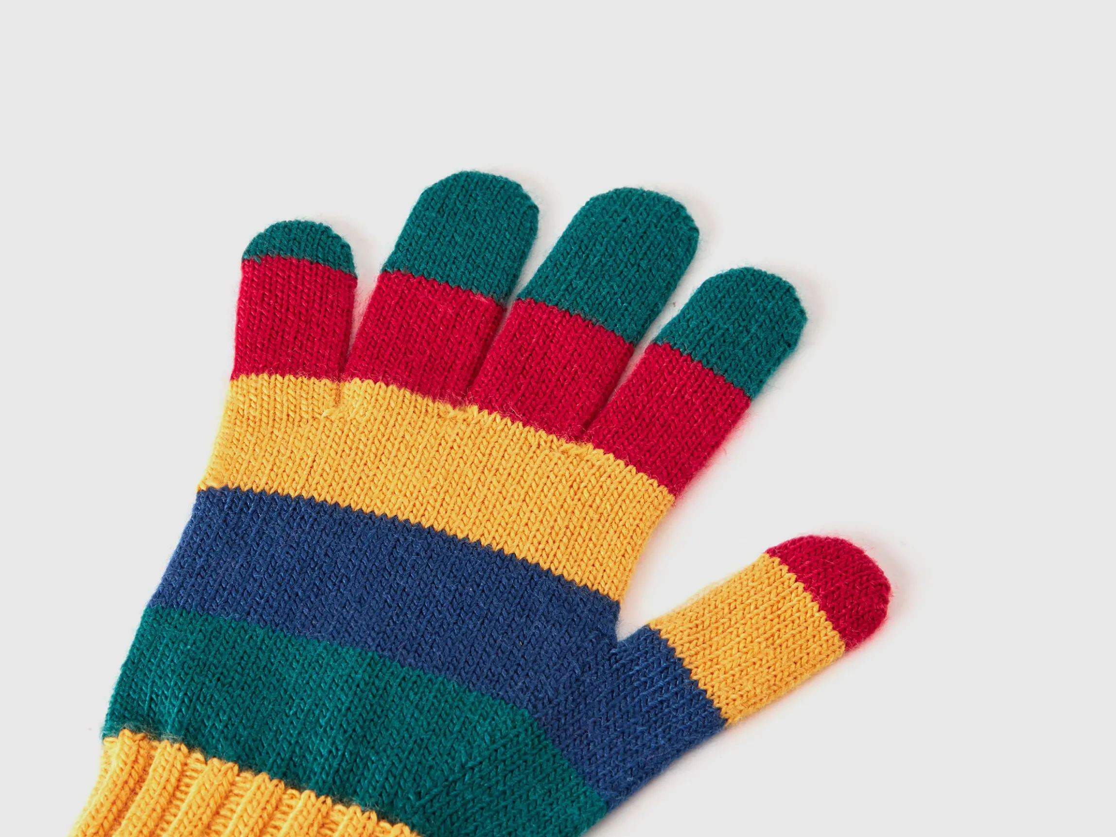 Striped knit gloves