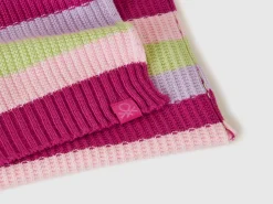 Striped knit scarf