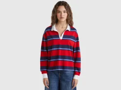 Striped polo in pure cotton