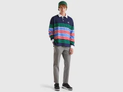 Striped rugby polo