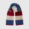 Striped scarf in pure Shetland wool