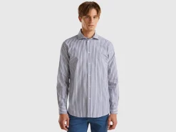 Striped shirt in stretch cotton