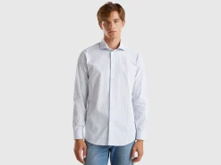 Striped shirt in stretch cotton