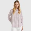 Striped shirt made from linen blend