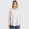 Striped shirt made from linen blend