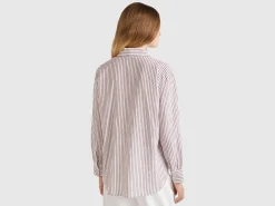 Striped shirt made from linen blend