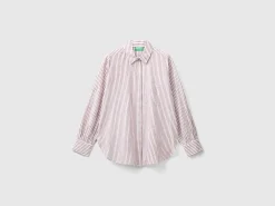 Striped shirt made from linen blend