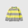 Striped shirt with skateboard graphics