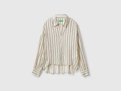 Striped shirt with V-neck