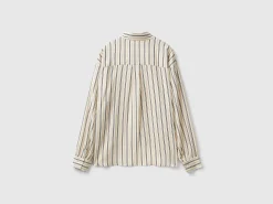 Striped shirt with V-neck